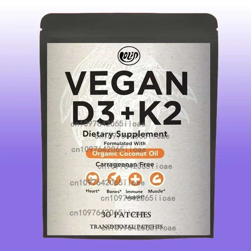 

30 Patches Vitamin D3+K2 Transdermal Patches with Magnesium Bisglycinate for Immune Support Promotes Heart, Health