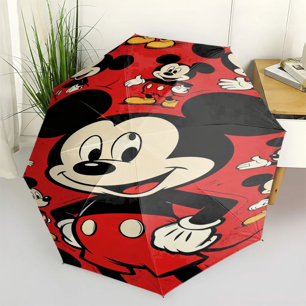 

Красный складной зонт с принтом Микки Мауса от Disney, автоматическое открытие/закрытие, ветрозащитный, с защитой от ультрафиолета, дорожный зонт для детей и взрослых