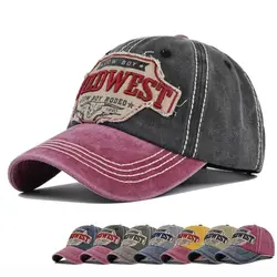 WILD WEST Cow Boy Embroidery Baseball Caps Spring Summer Outdoor Sports Cotton Sun Hats Distressed Faded Casquette Man Women