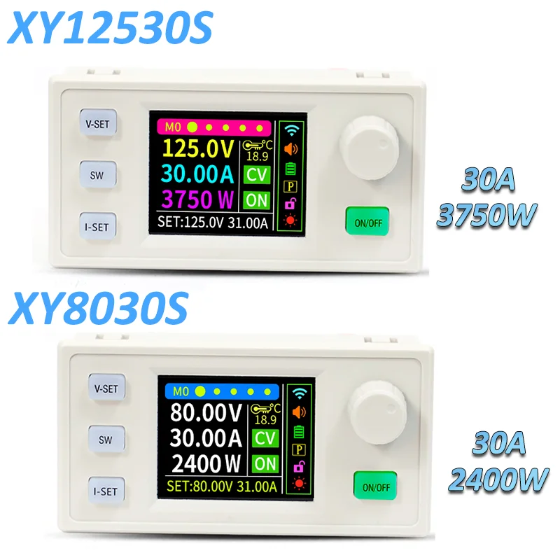 XY12530S/XY8030S Adjustable Step-Down Power Supply Module 3750W/2400W 30A Digital DC Voltage Regulator with MPPT Solar Charging