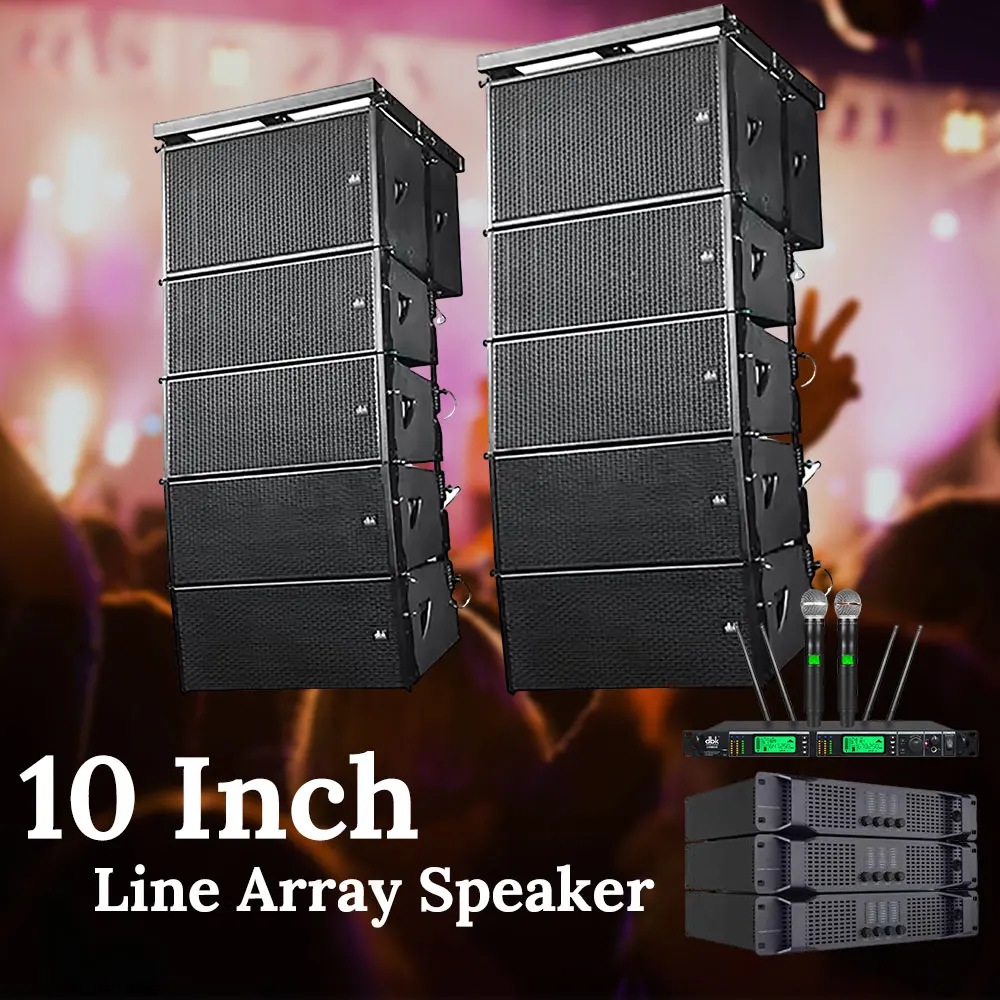Professional PA System 10 Inch Line Array Speakers with 18 Inch Subwoofer Stage Audio Sound System Equipment for Church Wedding