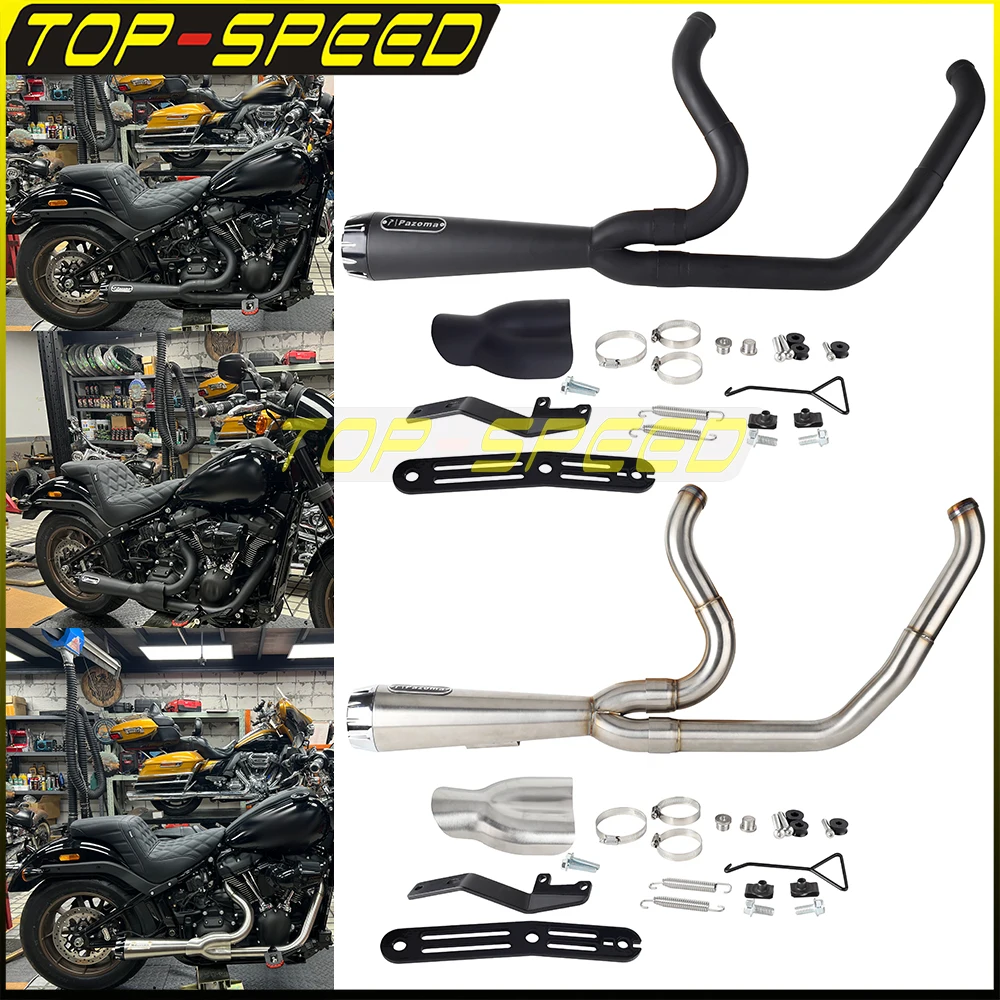 Full Exhaust System Durable Motorbike Upgrade Racing Complete Exhaust Muffler Pipe For Harley Softail EI Diablo ST FXLRST FXRST