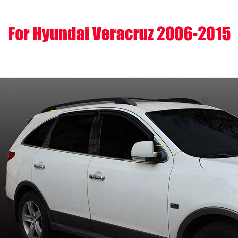 For Hyundai Veracruz 2006 2007 2008 2009 2010 2011 2012 2013 2014 2015 Black windows with rain and rain protection ABS material