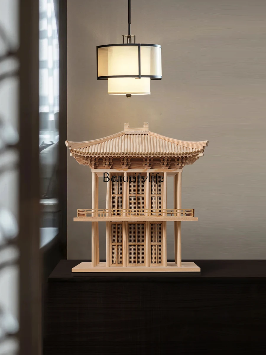 Chinese antique architectural model finished product decorative ornament hotel lobby entrance soft decoration