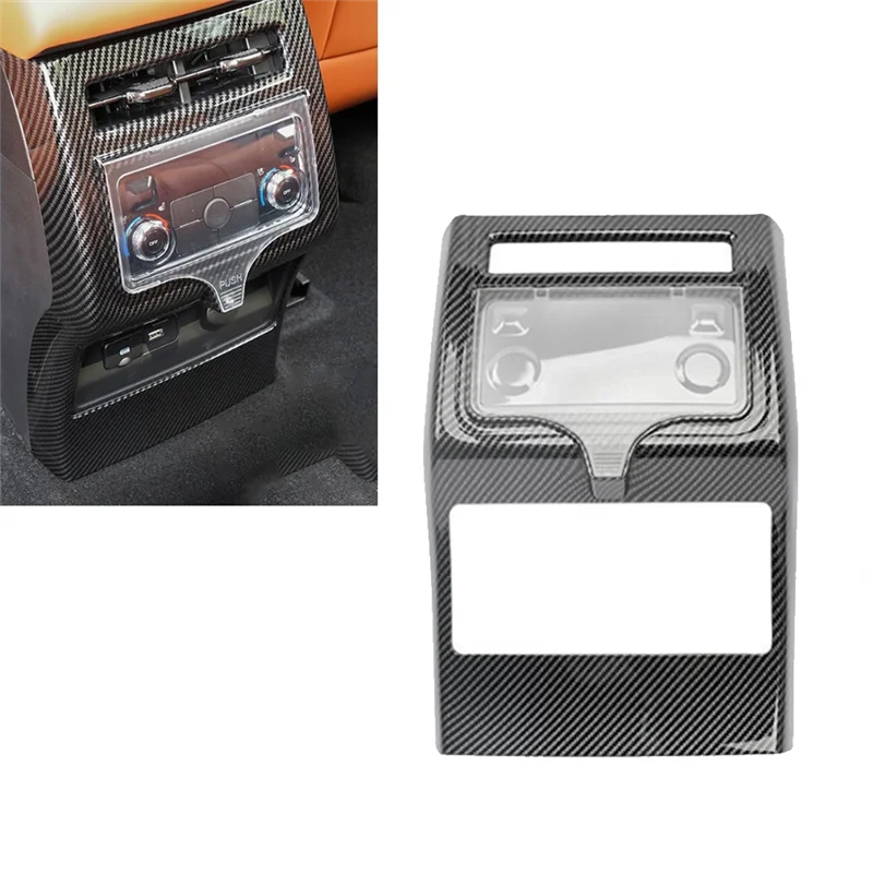 

Car Rear Armrest Air Conditioner Vent Cover Air Conditioner Anti Kick Hit Cover Carbon Fiber Trim For GWM HAVAL H9 2024-2025