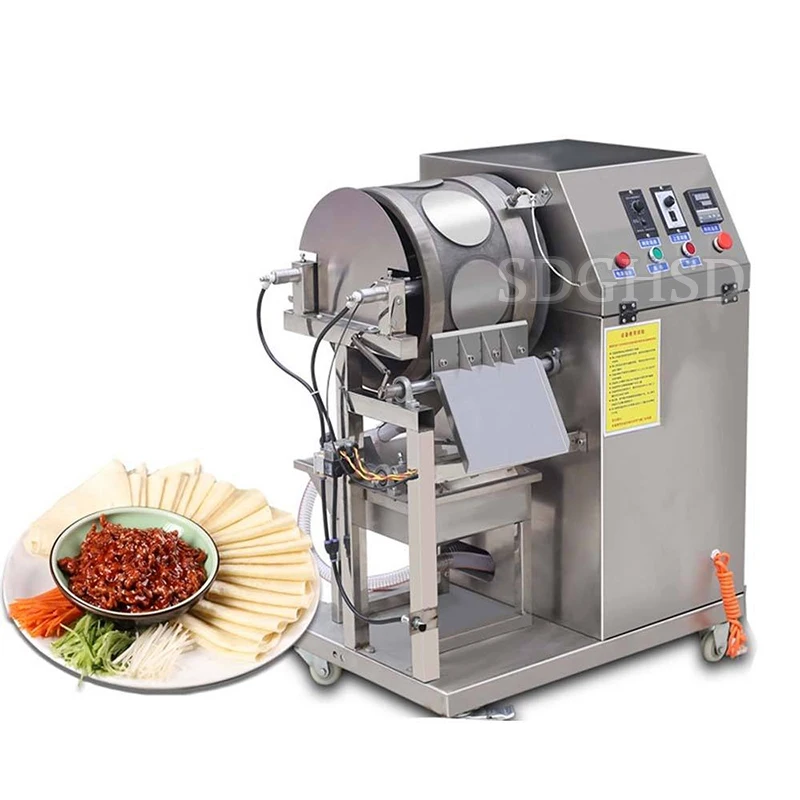 Electric Stainless Steel Egg Roll Skin Lumpia Wrapper Machine 800-1000pcs/h Automatic Spring Roll Wrapping Machine