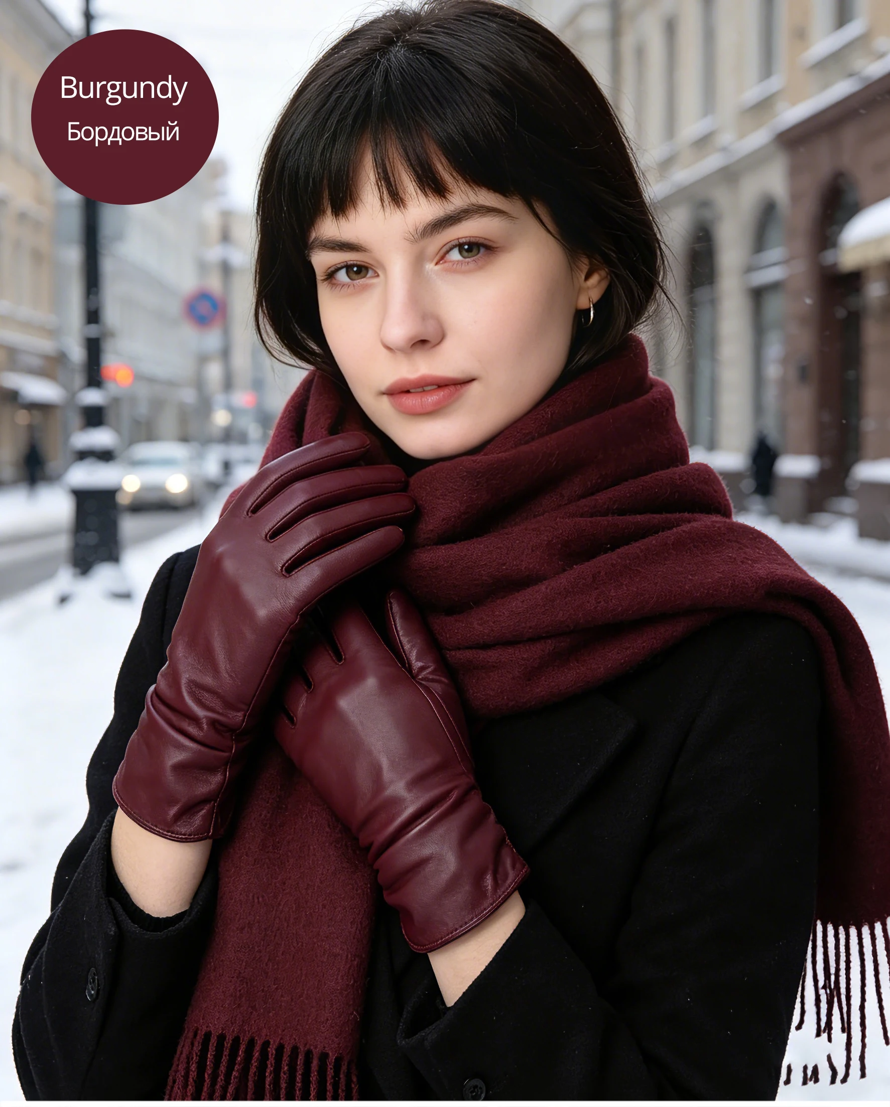 Simple Women's Gloves Winter Warm Plus Velvet Short Thin Touch Screen Gloves Driving Color Women's Leather Gloves High Quality