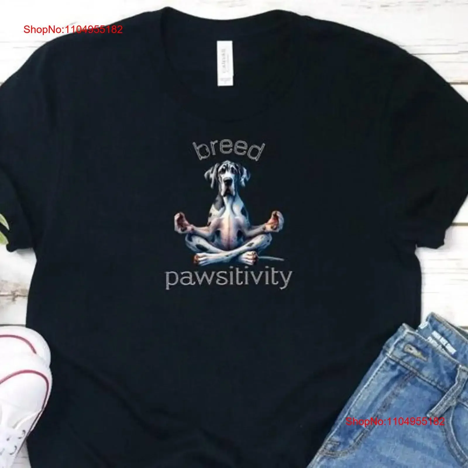 

Great Dane Zen T Shirt Meditation Dog Yoga Pet Apparel Mindful Top Serene Canine Wear Lover vintage Washed Casual Breathable