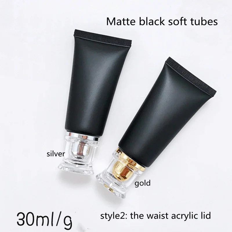 

10-100pcs Empty 30ml Soft Tube Matte Black Facial Cleanser Squeeze Hose Ointment Cosmetic Container Travel Portable Wholesale