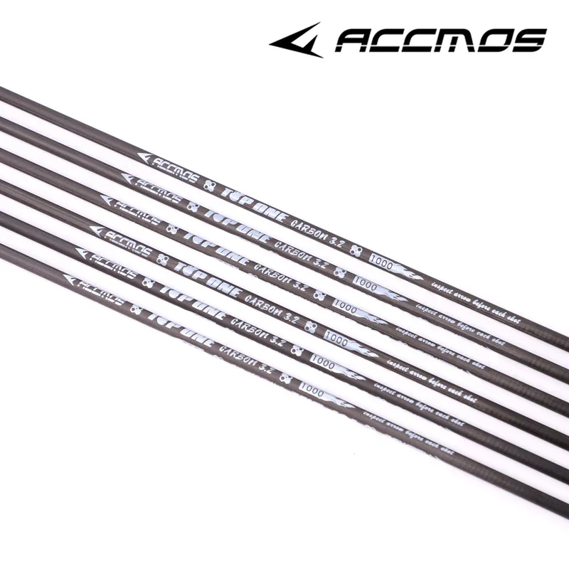 

12pcs Arrow Shaft ID 3.2mm Straightness 0.006"Pure Carbon Spine 350 400 500 600 700 800 900 1000 Archery For Bows Shooting