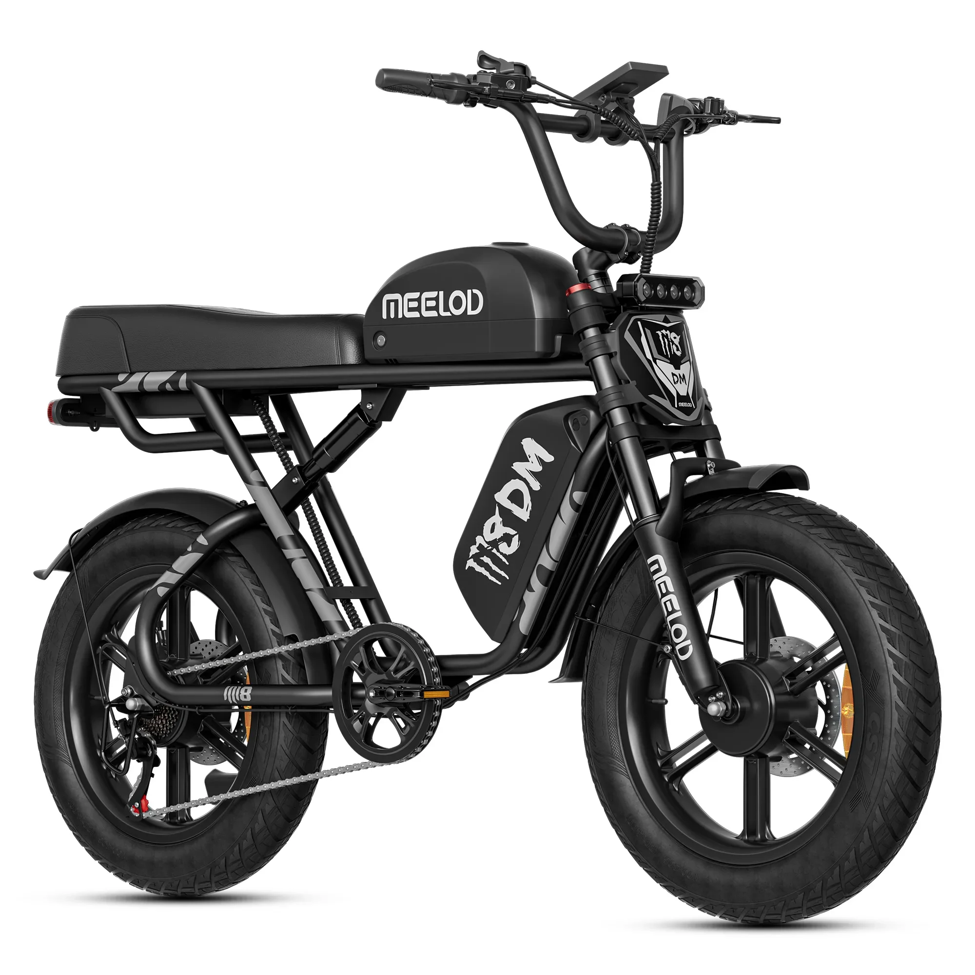 

Электрический велосипед MEELOD M8DM для взрослых, 750 Вт * 2, 48 В, 32 Ач, аккумулятор, электрический велосипед, 20-дюймовый электронный горный велосипед с толстыми шинами