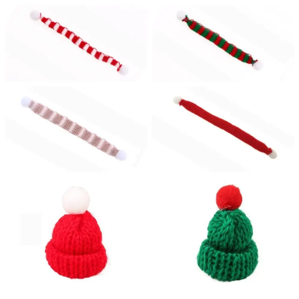 

Miniature Neck Scarf 1:12 Doll Clothes Cap Soft Mini Xmas Dolls Hat Pretend Play Simulation Winter Doll Accessories Girls
