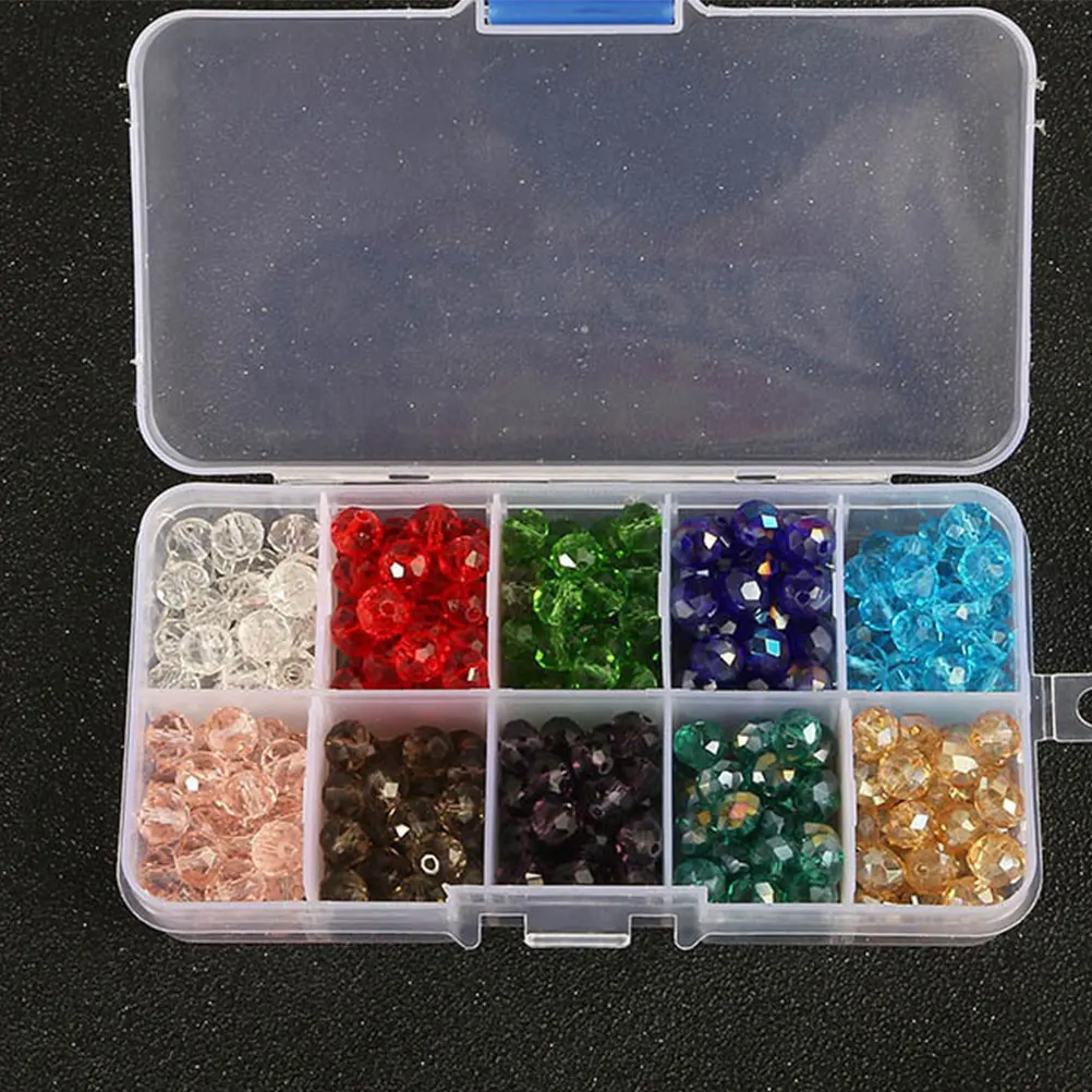 

1 Pack Colorful 8mm Bicone Crystal Beads Glass Beads Spacer Beads Bracelet Jewelry Making DIY Accessory (About 300 Pcs)