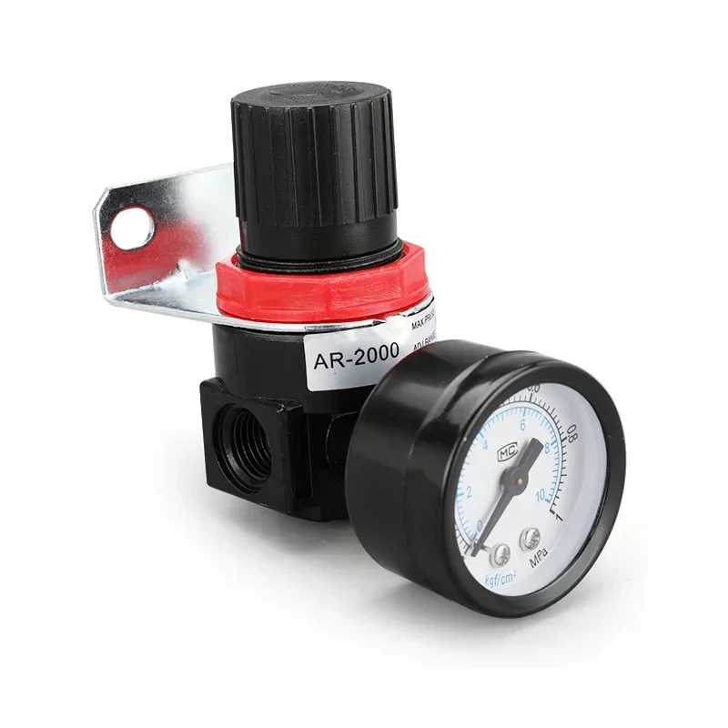 AR2000 1.5mpa Miniature Air Pressure Adjustable Regulator Air Processing Unit G1/4 Caliber, with Instrument and Bracket