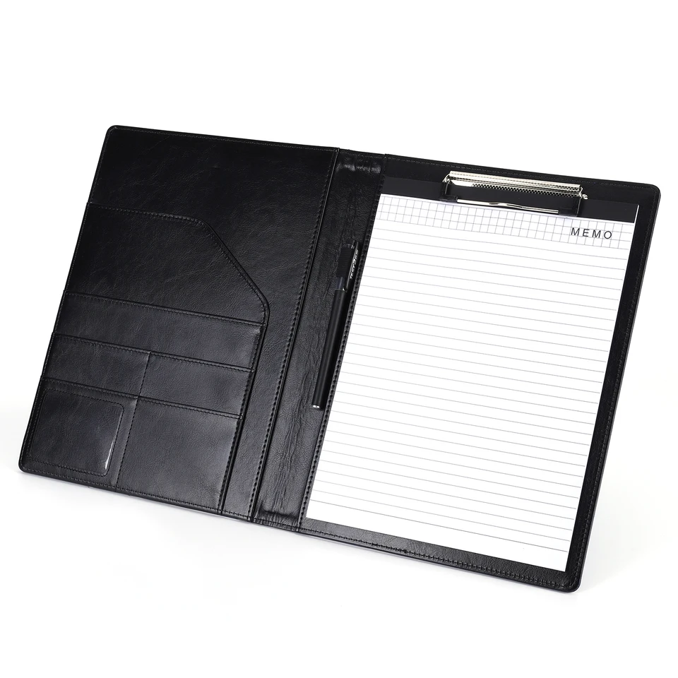A4 PU Leather Clipboard Folder with Notepad