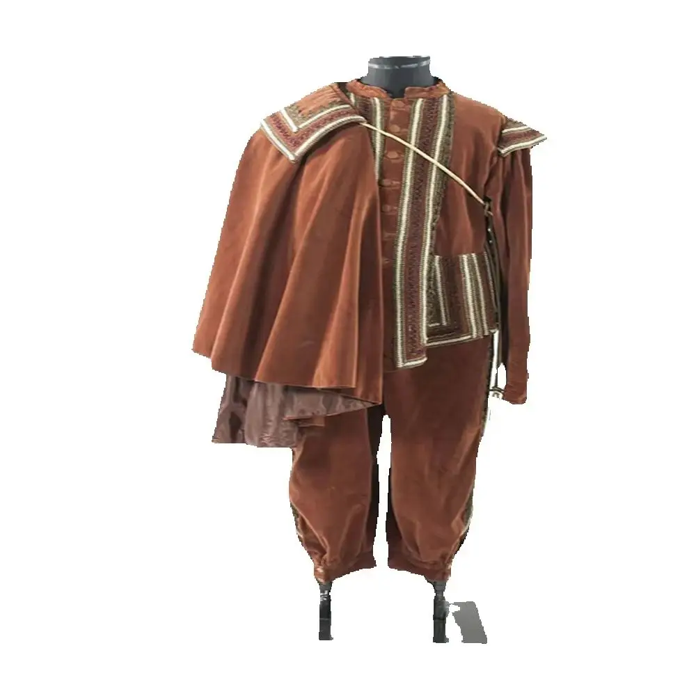 

Tudor Elizabeth Cosplay Costume Medieval King Henry VII Top Pants with Cape Uniform Noble Court Gown
