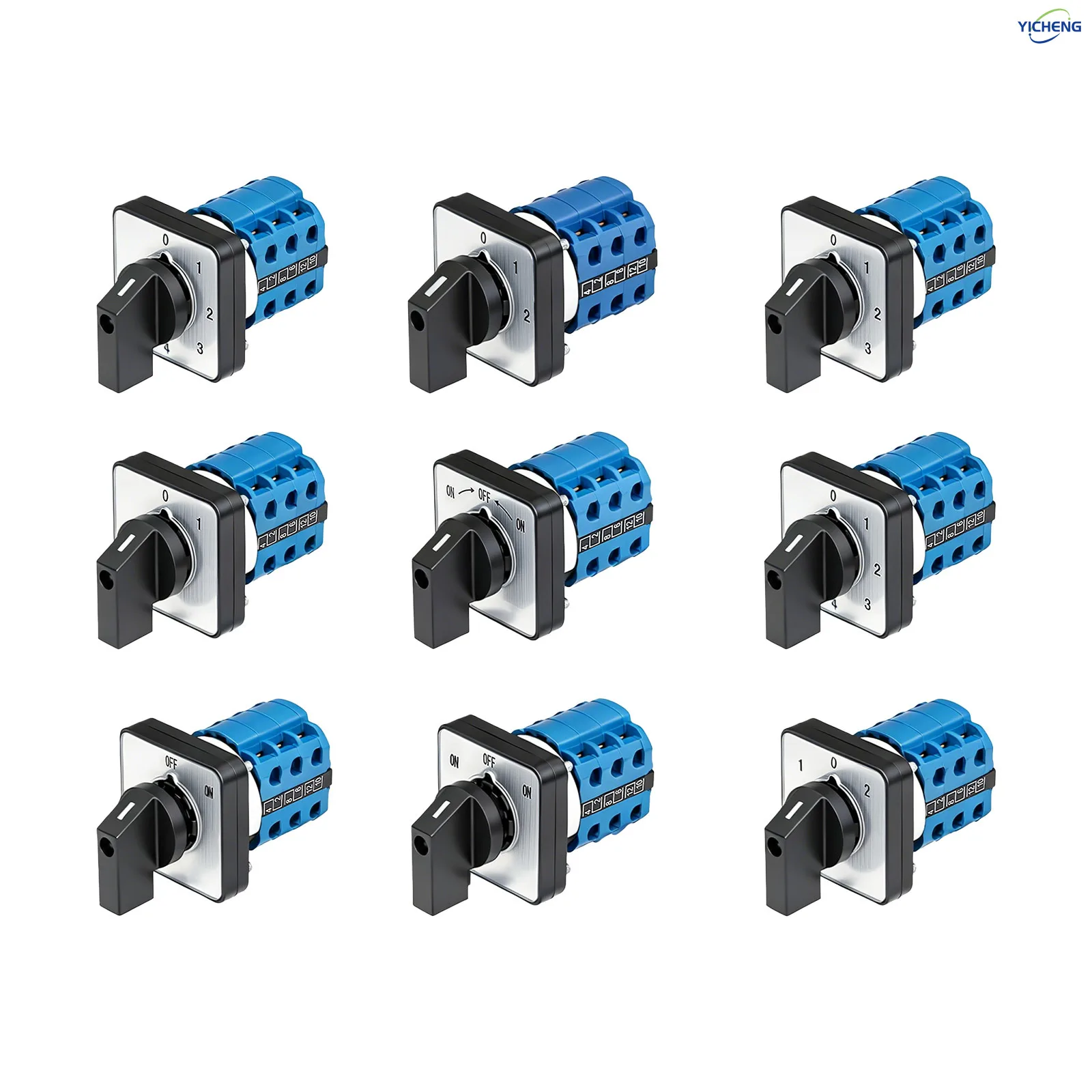 1Pcs 20A 2/3/4/5/6/7/8 Position Self-locking type Universal Rotary Changeover Switch, 3 routes/4 routes multi-channel（optional）