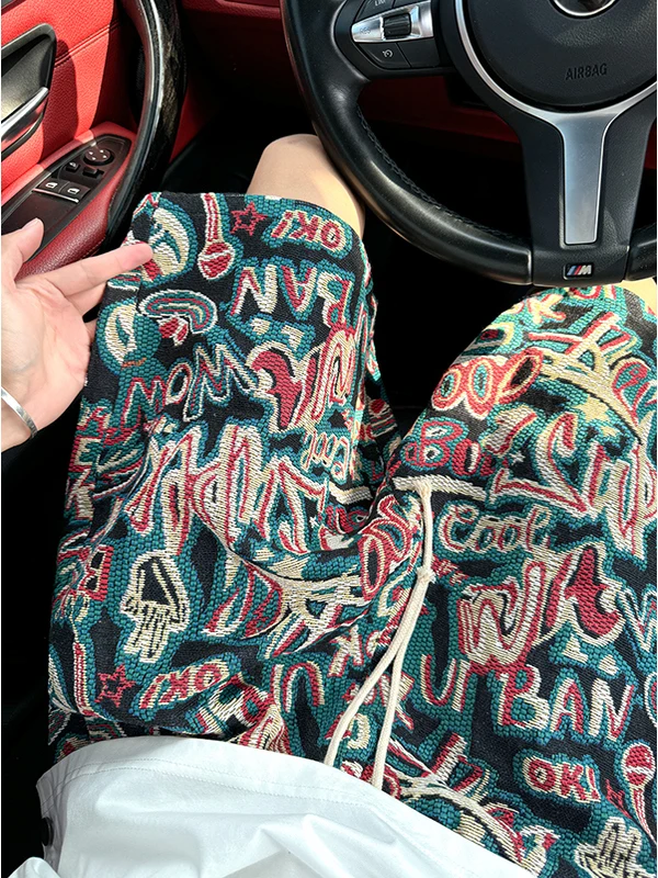 

Hawaiian Ethnic Sle Men's Summer Thin Sport Pants Beach Printed ort orts Casual Loose Fit Straight Leg Low Waist