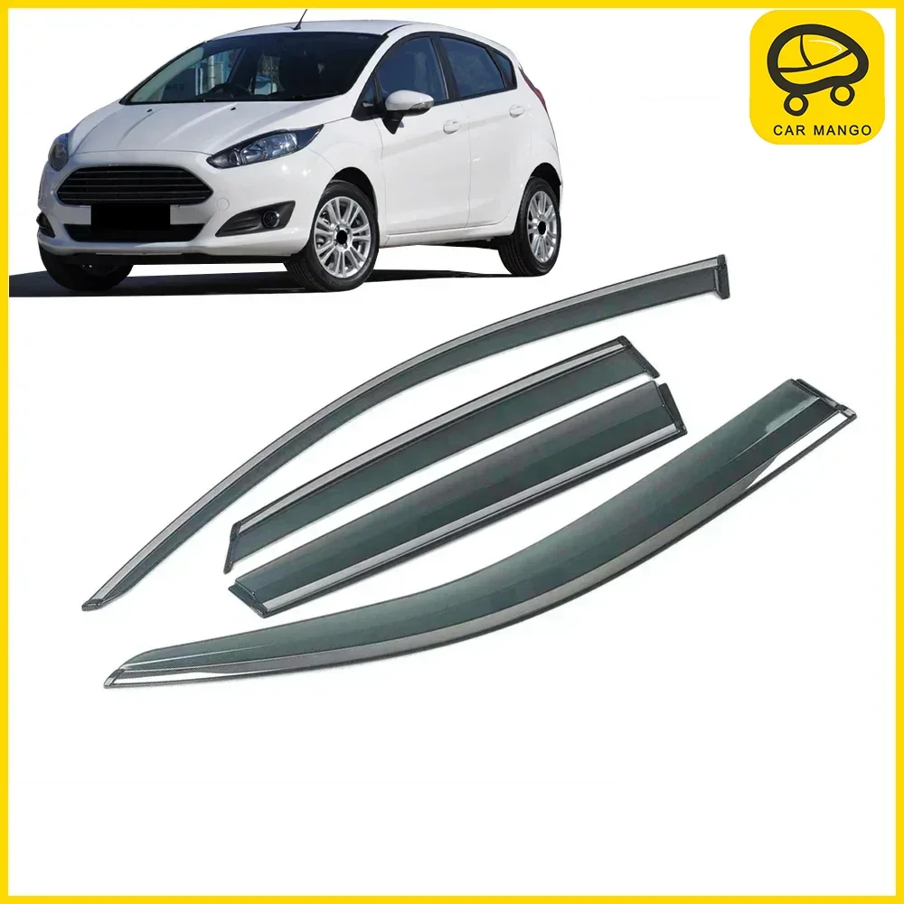 

Хромированные полоски, защита от дождя для FORD Fiesta 2009-2017, оконный козырек, ветровые дефлекторы, дверной козырек, вентиляционные шторы, вентилятор