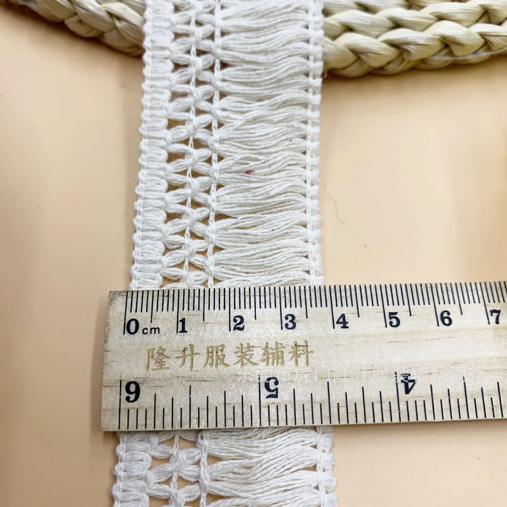 5Yards Cotton Beige White Black Tassel Lace Fringe Fabric Trims For DIY Sewing Craft 4CM Wide