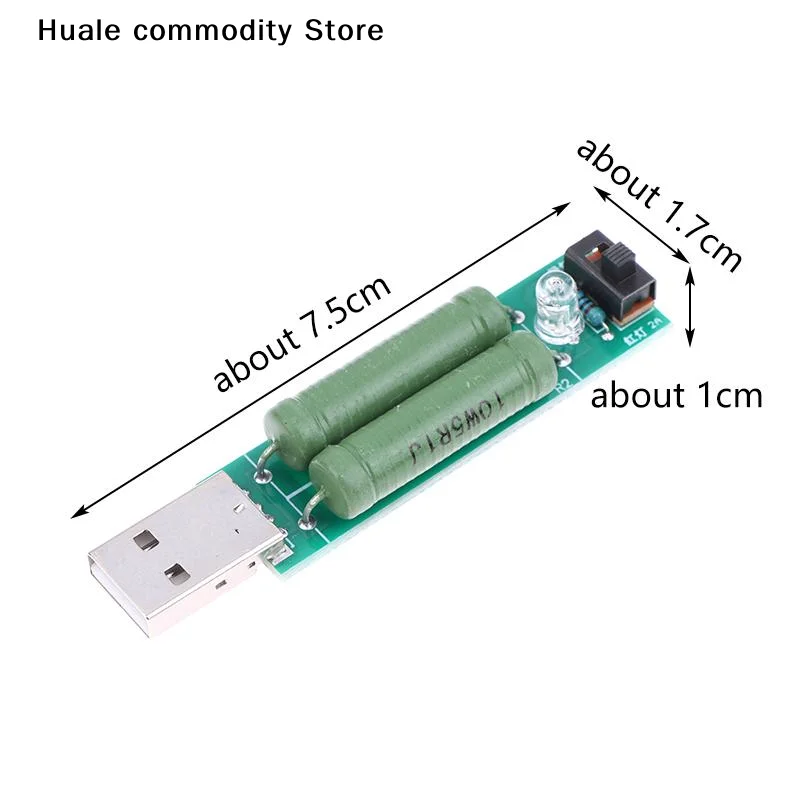 USB Load Tester Mini Power Bank Discharge Resistor W/Switch 2A/1A Resistance Tester Module Digital Current Voltage Meter Tester