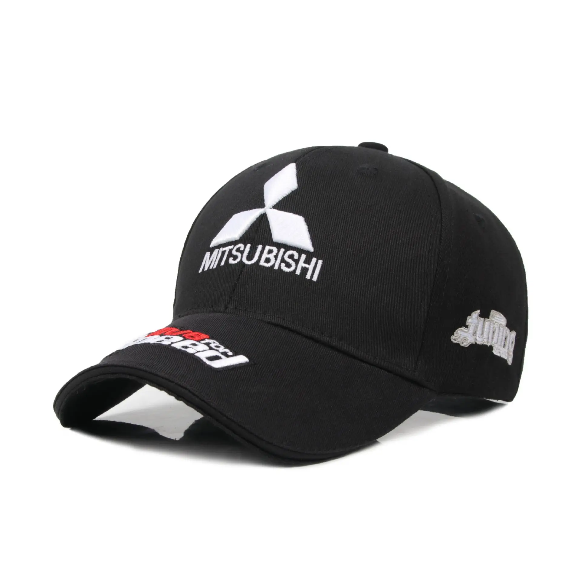 Mitsubishi Racing Theme Black Baseball Hat Car Logo Commemorative Hat Off Road Car Fans Car Friends Racing Duck Tongue Hat