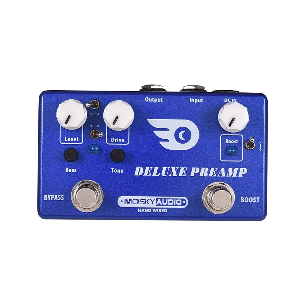 MOSKYaudio DELUXE PREAMP Multi-Effects Overdrive Boost True Bypass Classic Footswitch Effector Guitar Pedal Effects Processors