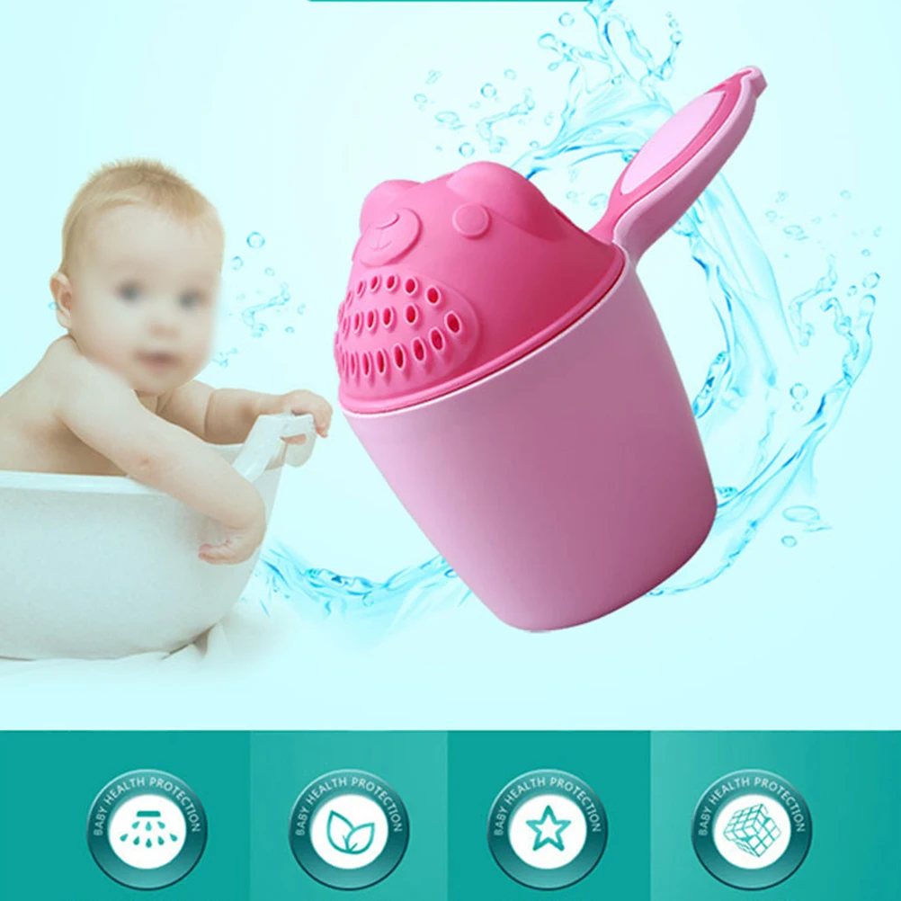 

Baby Spoon Shower Bath Water Bailer Shampoo Scoops Sprinkler Durable Plastic Cup For Kids Bath Time Flower Pot Cartoon