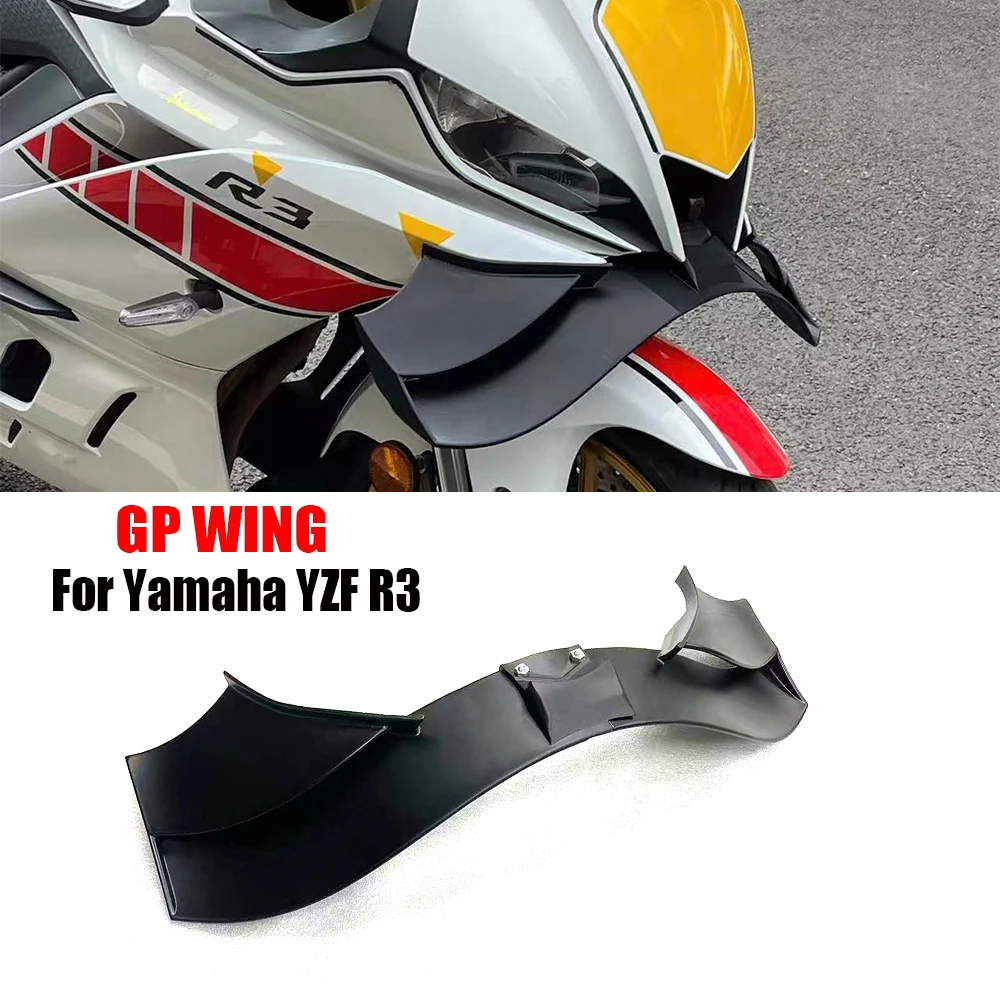 

2025- For Yamaha YZF R3 2021-2025 new Motorcycle GP wing front spoiler downward thrust R3 front spoiler fairing lower lip kit