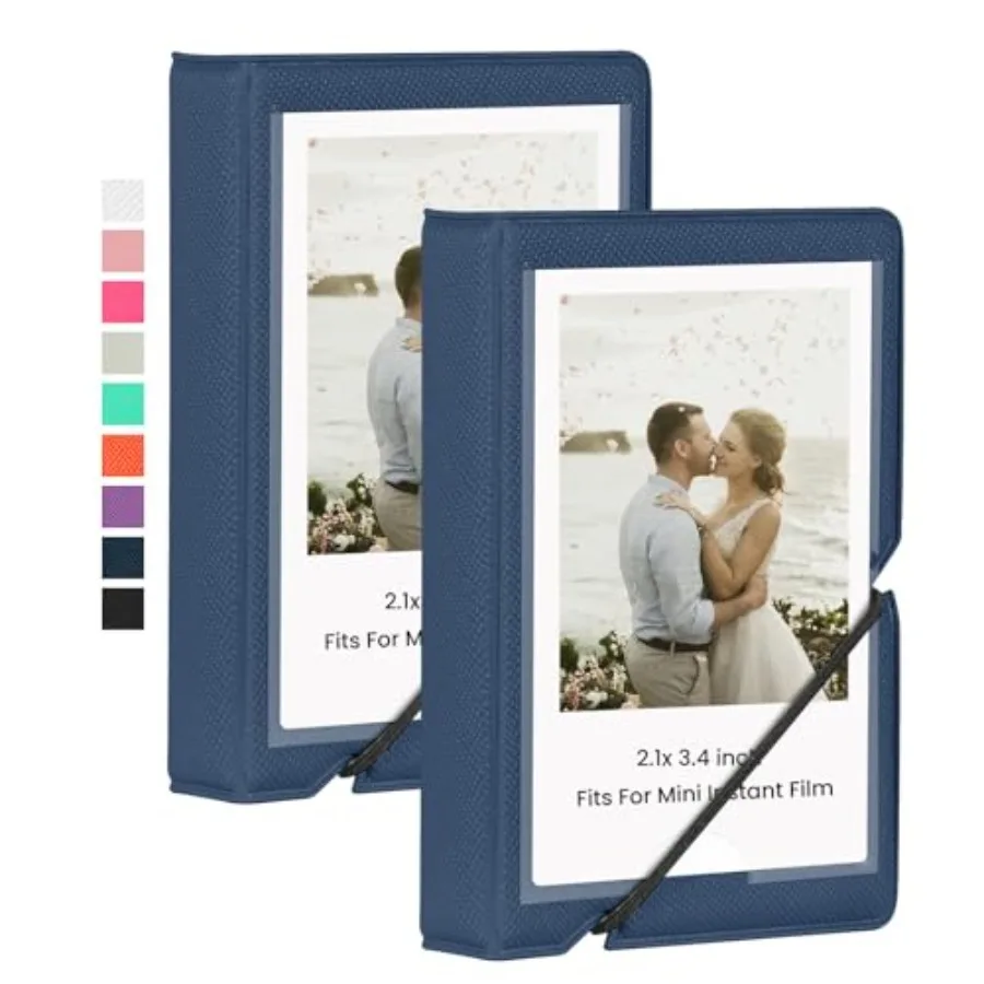 Mini Photo Album with 8 Pocket x3 Inch Pictures Fits for Fujifilm Instax Mini 7s 8 9 5 6 40 50s 90 Evo Z300 Instant Camera, Pol