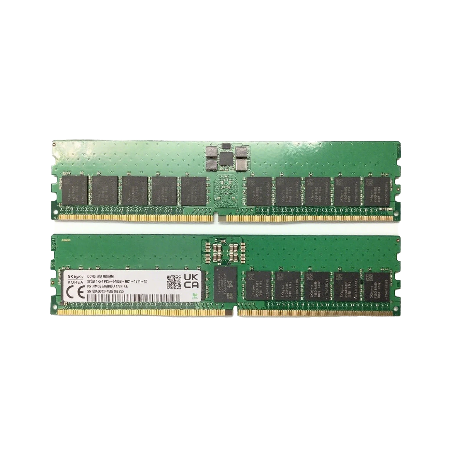 오리지널 하이닉스 SK HMCG84AHBRA477N 32GB DDR5 6400MT/s PC5 51200 ECC 등록형 DIMM 싱글 랭크 X4 서버 메모리 썸네일 2