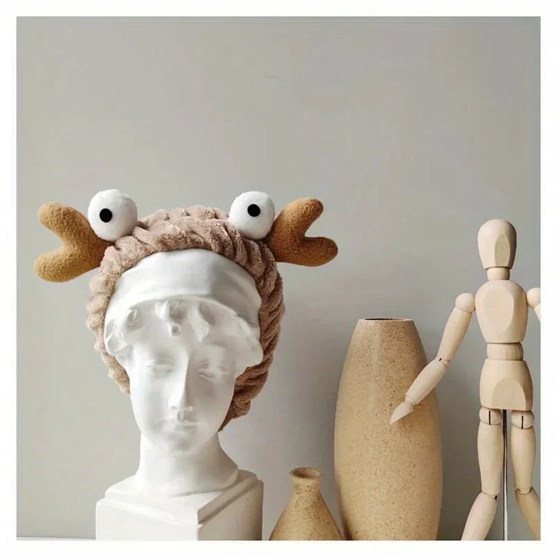 

Soft Wide Hair Hoop with Cartoon Crab Non-Slip Makeup Headband for Women Facial Care Skincare Shower Daily Use