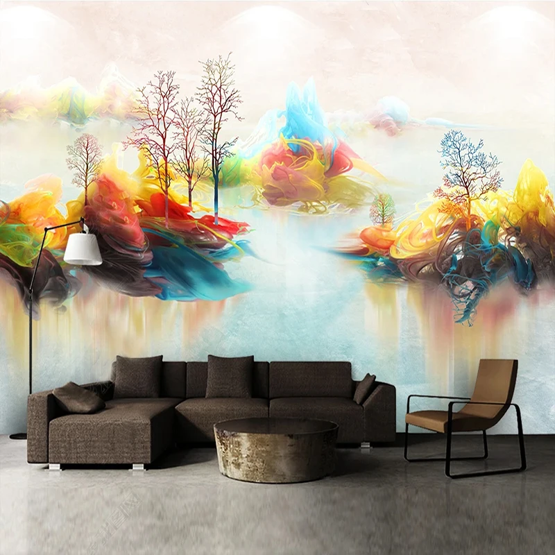 Custom 3D Wallpaper For Living Room Wall Decor Abstract Creative New Chinese Ink Landscape Wall Paper Murales Papel De Parede 3D