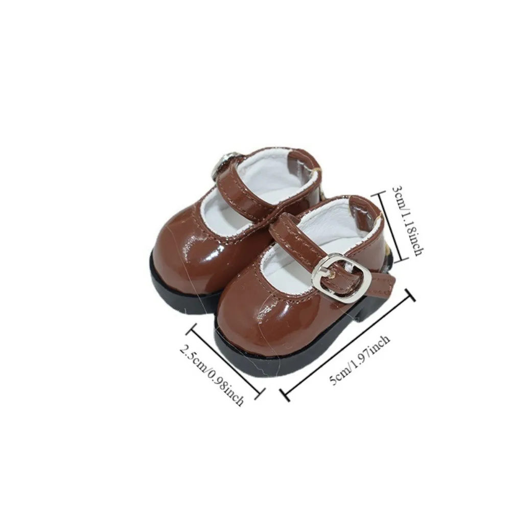 1 par de zapatos de cuero para muñeca, zapatos de lona con punta redonda, zapatos altos de cuero PU a escala 1/6, 5cm, zapatos informales para muñeca Bjd 1/6, regalos para niños