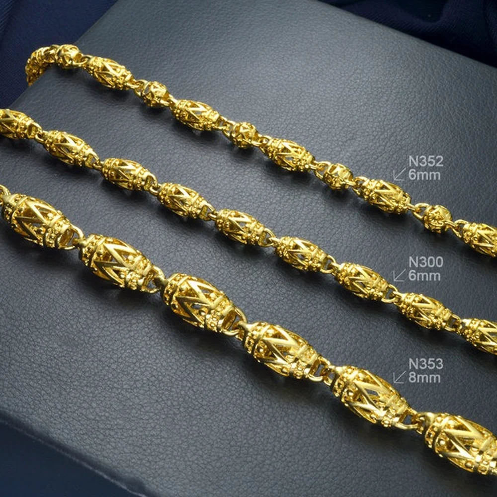 Mens Women Bead Chain 6mm 8mm Width Necklace Link Jewellery 50cm 60cm 70cm Length