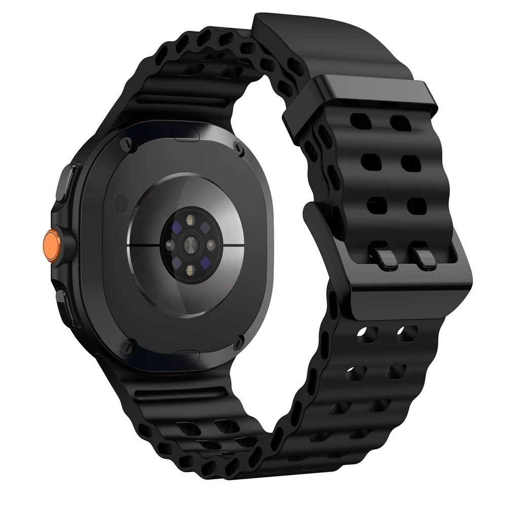 삼성 갤럭시 워치 8 클래식 46mm용 스포츠 실리콘 마린 스트랩, 갤럭시 워치 8 44mm 40mm용 밴드 교체용 스트랩