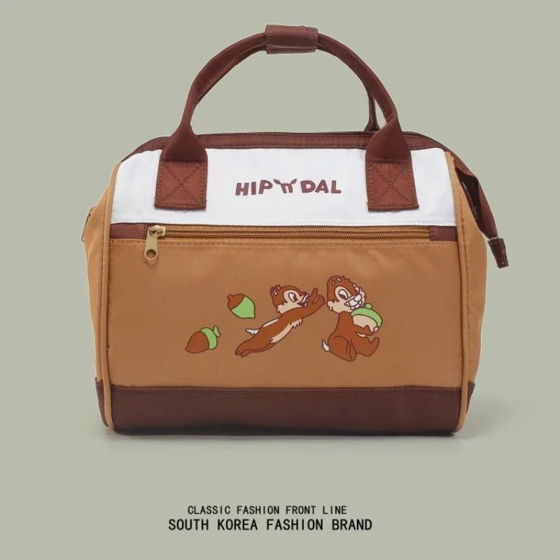 Disney Chip An' Dale Woody Cute Portable Nylon Printed Zipper Crossbody Shoulder Strap Adjustable Large Capacity Shoulder Bag