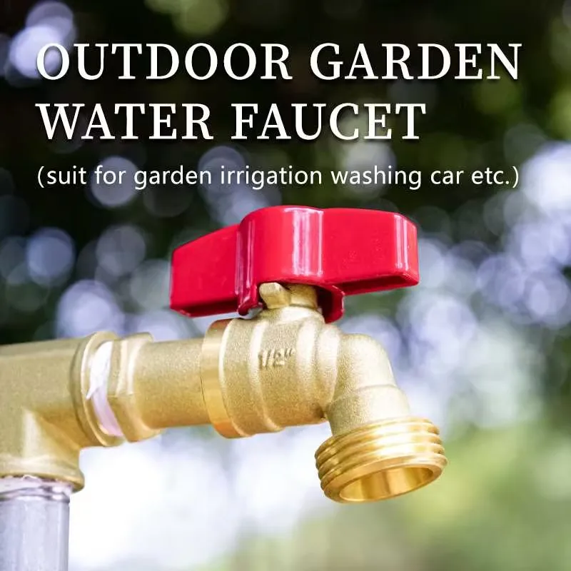 

TMOK NPT Thread Brass Outdoor Garden Water Faucet 1/2"X3/4" Large Flow Ball Valve Water Tap for Garden Irrigation