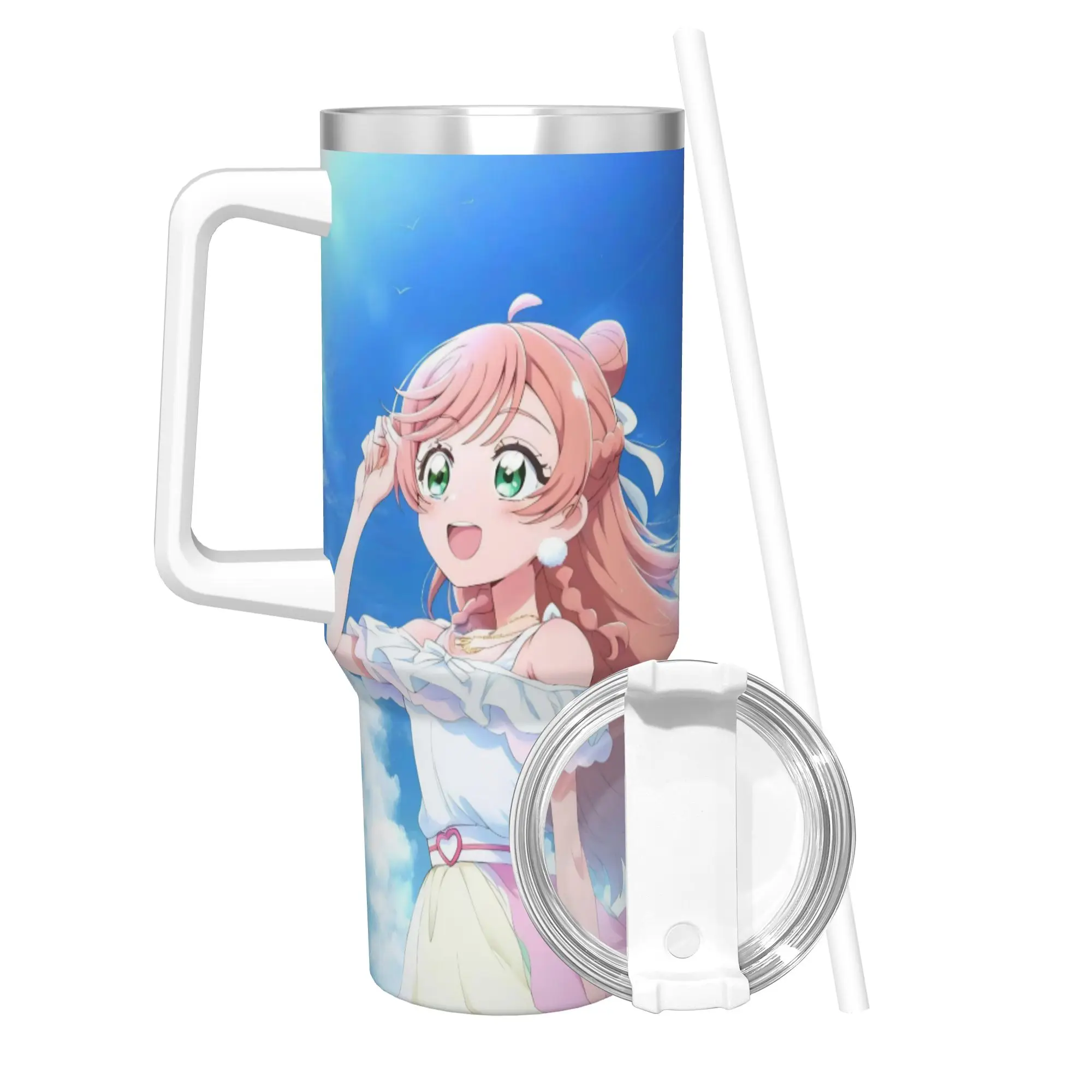 Soaring Sky Pretty Cure 40oz Tumbler Stainless Steel Double Wall Vacuum Insulated  Tumblers Mug With Straw