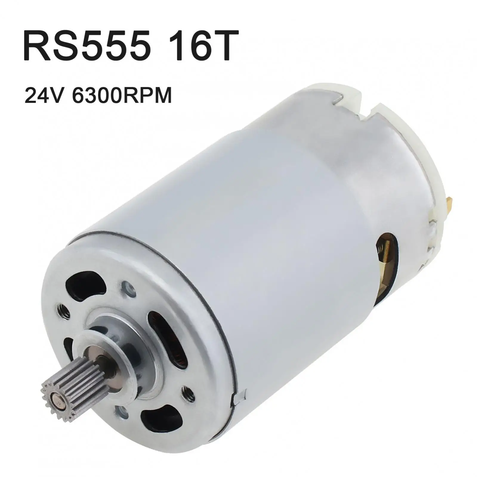 RS555 DC Motor 16 Teeth 24V 6300RPM Electric Drill Micro Motors with 16 Tooth High Torque Gear Box for Electric Screwdriver