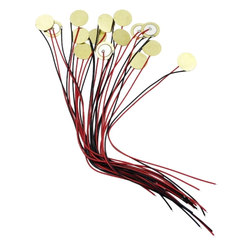 15Pcs Direct Supply 27MM Copper Sheet Buzzer Piezo Pickup Plate with Wire
