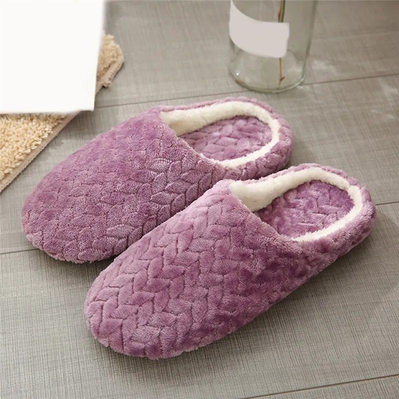 Indoor Cotton Slippers with Soft Sole Silent Faux Suede Slippers Women and Men Anti Slip Wooden Floor Home Cotton Shoes