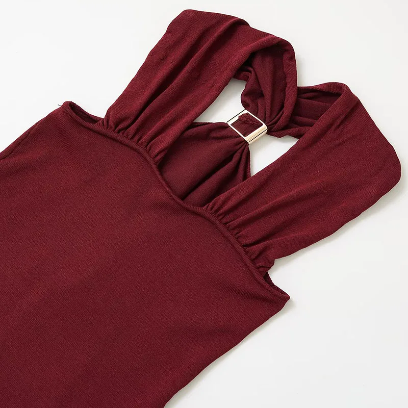 Mulheres halterneck tank top apliques de ouro alças largas camisola cor sólida elástico verão feminino sexy sem costas sem mangas coletes