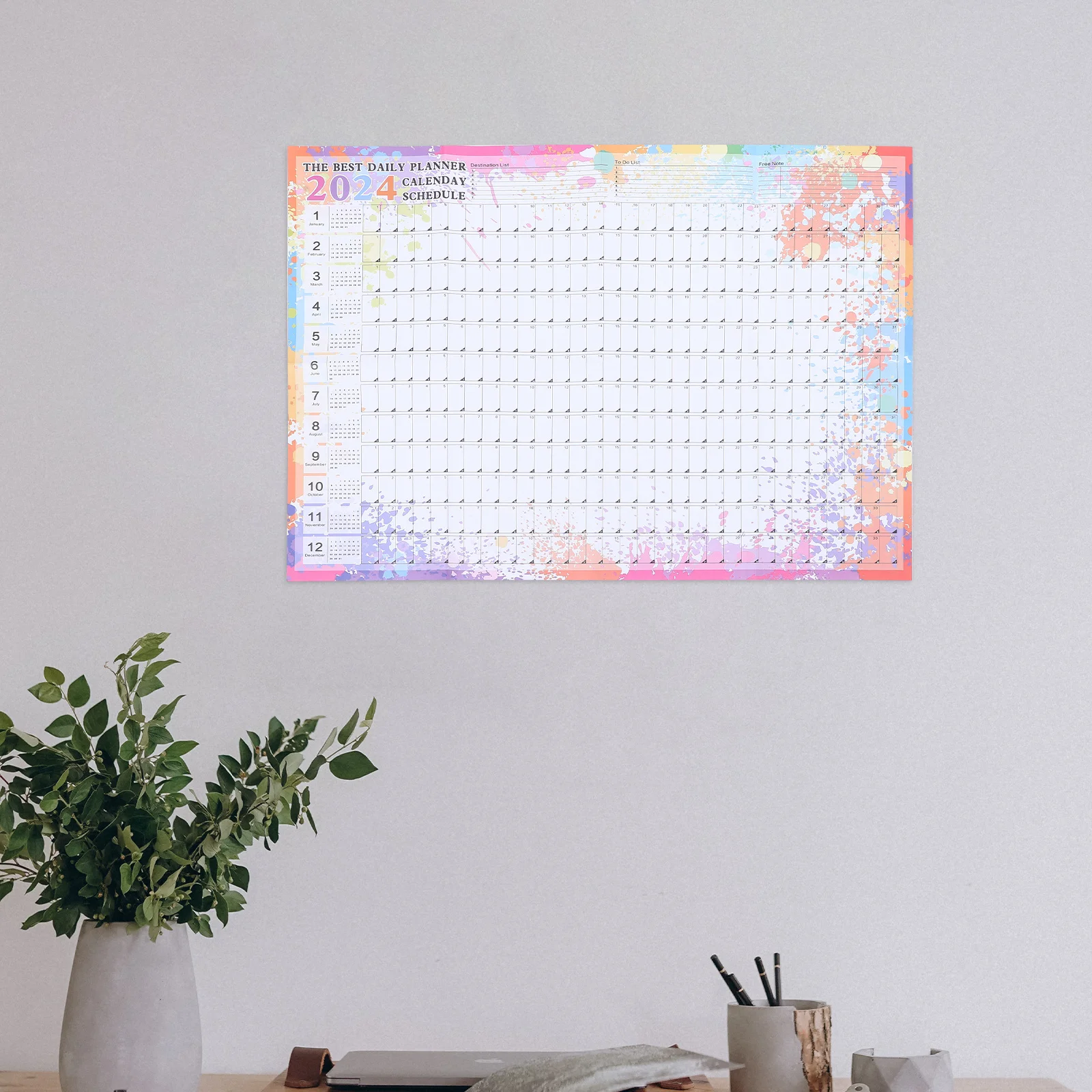 

Retro American Hanging Calendar Monthly Planner With Writing Space Home Office Wall Decor Practical Daily Use