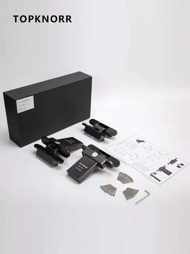 Imagem -06 - Dobradiça Invisível com Fechamento Automático Ajustável Tridimensional Amortecedor Hidráulico Porta Escondida Dobradiça Transversal