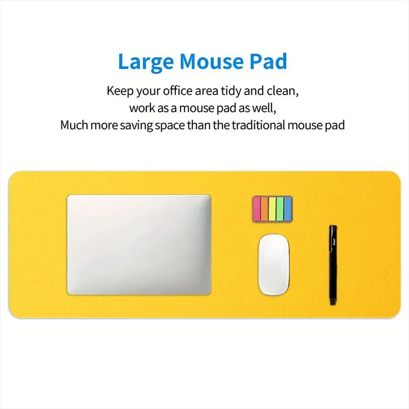 قطعة واحدة من سجادة مكتب صفراء كبيرة، قاعدة مضادة للانزلاق، مقاومة للغبار، مثالية للاستخدام المنزلي والمكتبي، الحجم: 31.5 بوصة × 11.8 بوصة