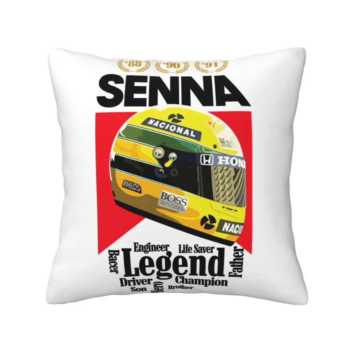 Ayrton Senna Helmet The Legend formula 1 F1 drive to survive helmet Cushion Cover Gift Throw Pillow Case Cover for Home Printing