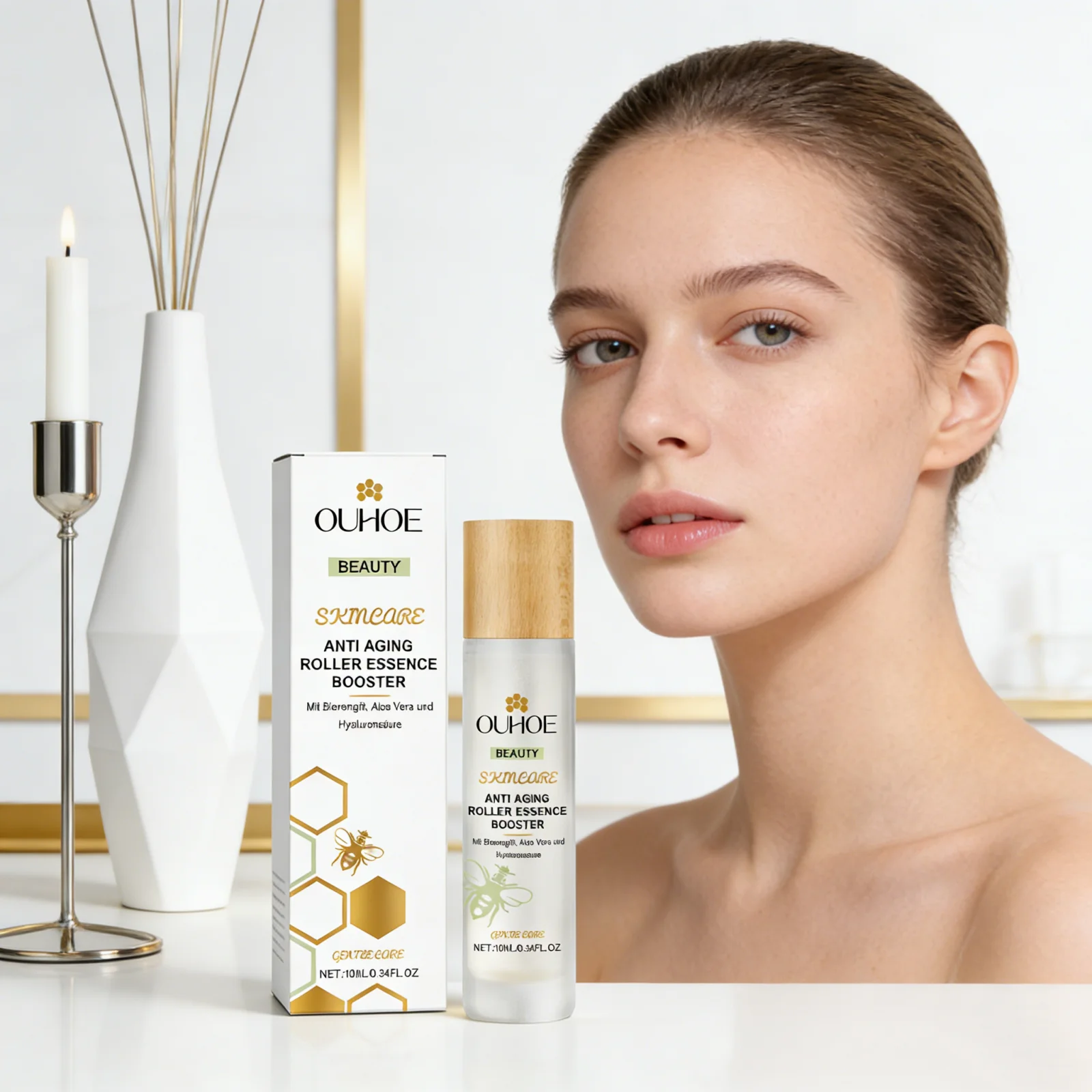 Roll-On Night Firming Hydrating Serum Moisturizing Tighten Skin Improve Elasticity Reduce Fine Lines Anti-Aging Facial Essence