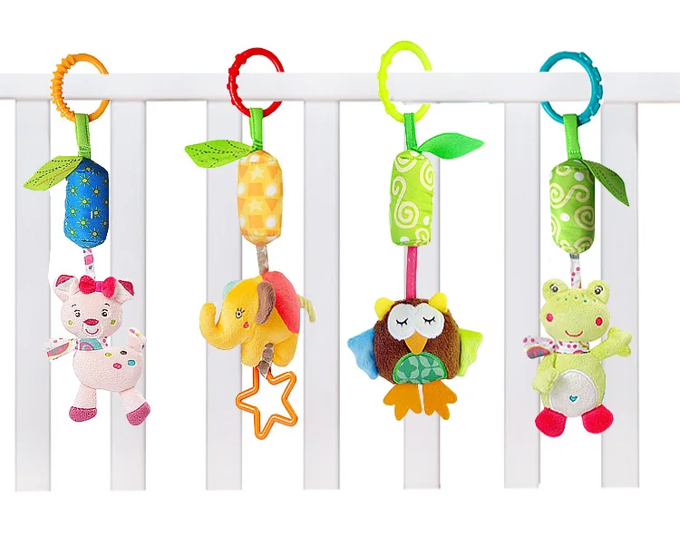 Newborn Baby Plush Stroller Toys Baby Rattles Mobiles Cartoon Animal Hanging Bell Educational Baby Toys 0-12 Months Speelgoed
