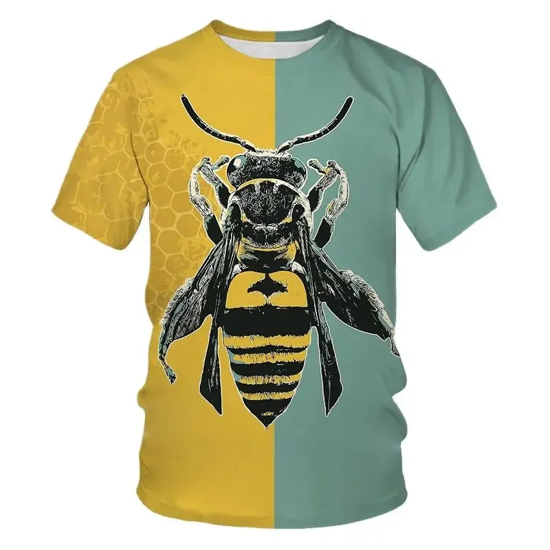 Summer Fashion Casual Honeybee graphic t shirts Men 3D Trend Printing Personality harajuku Round Neck Short Sleeve Tees Tops